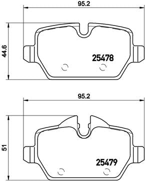 Brembo Brake Pads Rear Mini R60/R61 ( Set Lh&Rh) (P06080)