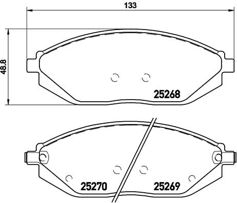 Brembo Brake Pads Front Chevrolet Spark ( Set Lh&Rh) (P10054)