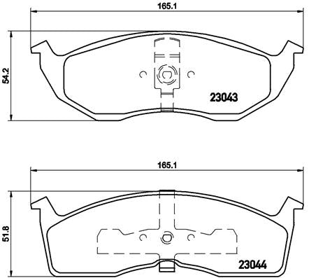 Brembo Brake Pads Front Chrysler Neon ( Set Lh&Rh) (P11008)