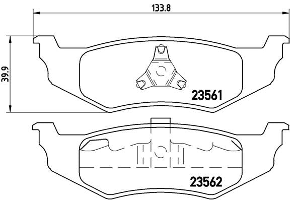 Brembo Brake Pads Rear Chrysler Neon ( Set Lh&Rh) (P11010)