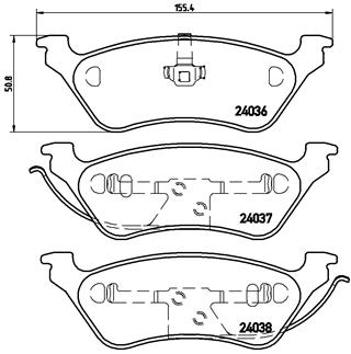 Brembo Brake Pads Rear Chrys Voyager ( Set Lh&Rh) (P11014)