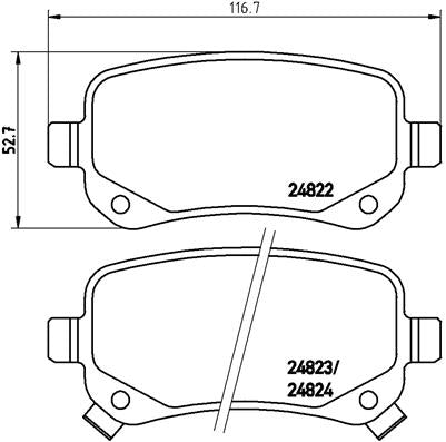 Brembo Brake Pads Rear Dodge Journey ( Set Lh&Rh) (P11021)