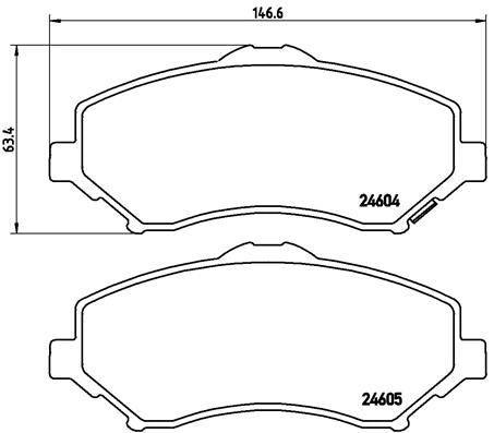 Brembo Brake Pads Front Voygr Rt/Jeep Kk/ ( Set Lh&Rh) (P11025)