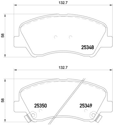 Brembo Brake Pads Front Hyundai Accent/K ( Set Lh&Rh) (P18025)