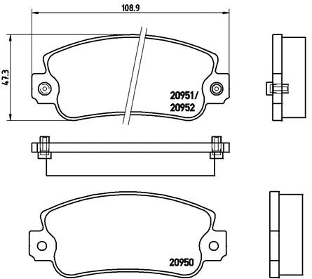 Brembo Brake Pads Front Fiat Uno ( Set Lh&Rh) (P23013)