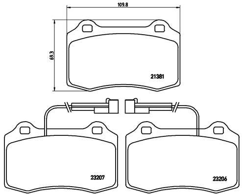 Brembo Brake Pads Front Alfa Gtv ( Set Lh&Rh) (P23074)