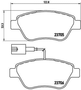 Brembo Brake Pads Front Fiat 500/Punto/Panda ( Set Lh&Rh) (P23085)