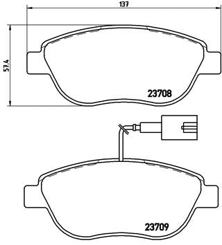 Brembo Brake Pads Front Fiat Stilo ( Set Lh&Rh) (P23087)