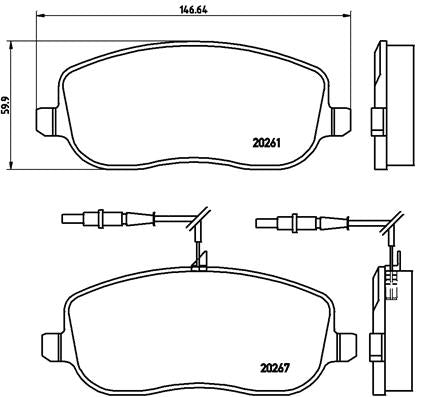 Brembo Brake Pads Front Fiat Ulysse ( Set Lh&Rh) (P23090)