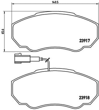 Brembo Brake Pads Front Fiat Ducato ( Set Lh&Rh) (P23091)