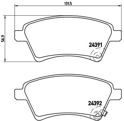 Brembo Brake Pads Front Suzuki Sx4 ( Set Lh&Rh) (P23105)