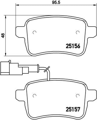 Brembo Brake Pads Rear Alfa Giulietta1. ( Set Lh&Rh) (P23133)