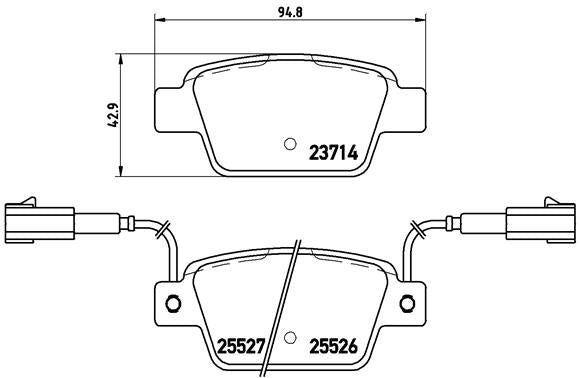 Brembo Brake Pads Rear Fiat Bravo Ii 1998 ( Set Lh&Rh) (P23135)