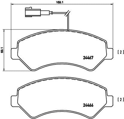 Brembo Brake Pads Front Citroen Relay ( Set Lh&Rh) (P23136)