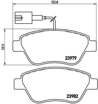 Brembo Brake Pads Front Fiat 500 ( Set Lh&Rh) (P23140)