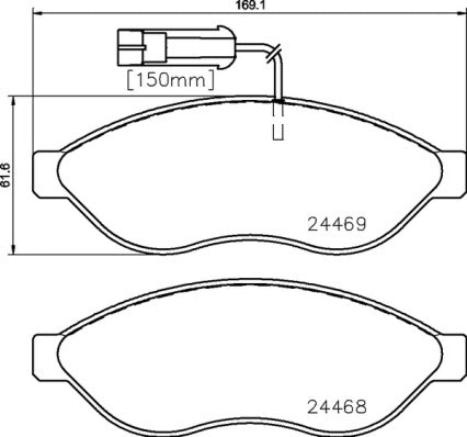 Brembo Brake Pads Front Fiat Ducato ( Set Lh&Rh) (P23144)