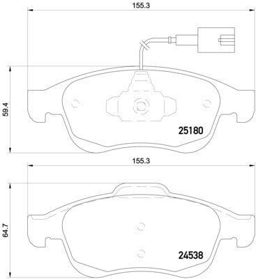 Brembo Brake Pads Front Alfa Giulietta ( Set Lh&Rh) (P23148)