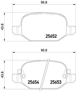 Brembo Brake Pads Rear Fiat 500L ( Set Lh&Rh) (P23150)