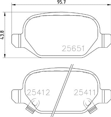 Brembo Brake Pads Rear Fiat Panda ( Set Lh&Rh) (P23151)