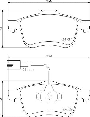 Brembo Brake Pads Front Fiat Doblo ( Set Lh&Rh) (P23163)