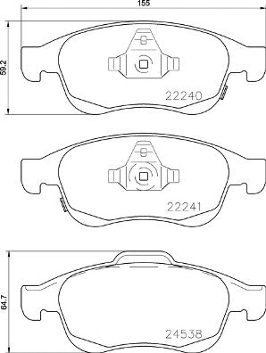 Brembo Brake Pads Front Fiat 500X/Jeeprenegade ( Set Lh&Rh) (P23165)