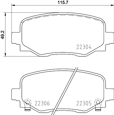 Brembo Brake Pads Rear Fiat 500X/Jeep Renegade ( Set Lh & Rh) (P23177)