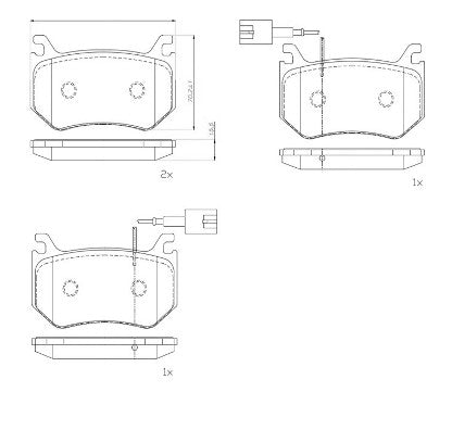 Brembo Brake Pads Rear Alfa Romeo ( Set Lh&Rh) (P23184)