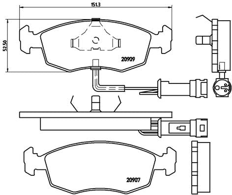 Brembo Brake Pads Front Ford Sierra Sierra ( Set Lh&Rh) (P24007)