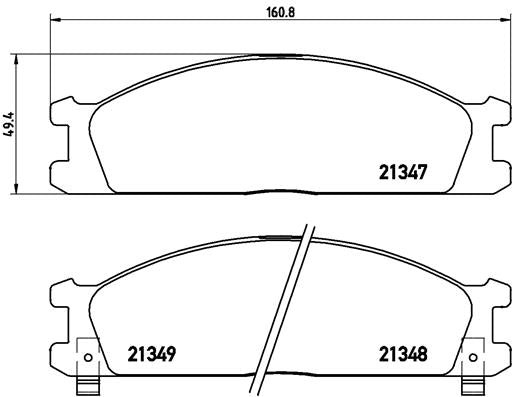 Brembo Brake Pads Front Nissan 1400 Ldv ( Set Lh&Rh) (P24026)