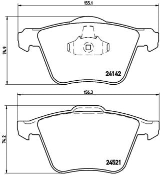 Brembo Brake Pads Front Volvo S60/S80/Xc7 ( Set Lh&Rh) (P24077)