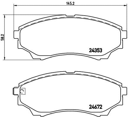 Brembo Brake Pads Front Ford Ranger -2014 ( Set Lh&Rh) (P24086)