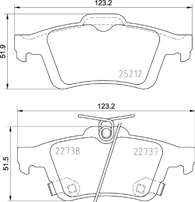 Brembo Brake Pads Rear Ford Focus ( Set Lh&Rh) (P24216)