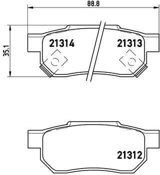 Brembo Brake Pads Rear Honda Ballade ( Set Lh&Rh) (P28017)