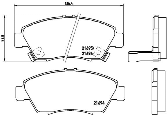 Brembo Brake Pads Front Honda Civic/ Ballade ( Set Lh&Rh) (P28023)