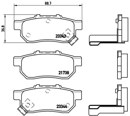 Brembo Brake Pads Rear Honda Civic/Ballade ( Set Lh&Rh) (P28025)