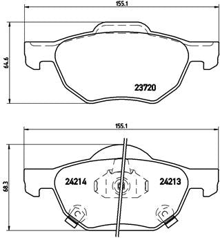 Brembo Brake Pads Front Honda Accord ( Set Lh&Rh) (P28036)