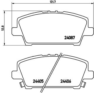 Brembo Brake Pads Front Honda Civic ( Set Lh&Rh) (P28037)