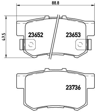 Brembo Brake Pads Rear Honda Cr-V ( Set Lh&Rh) (P28039)