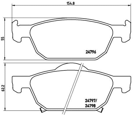I-Brembo Brake Pads Front Honda Accord/Ci Vi ( Set Lh&amp;Rh) (P28044)