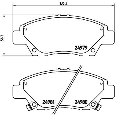 I-Brembo Brake Pads Front Honda Civic/ Jazz ( Set Lh&amp;Rh) (P28050)