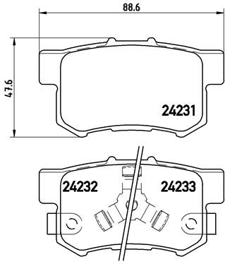 Brembo Brake Pads Rear Honda Cr-Váiiá ( Set Lh&Rh) (P28051)