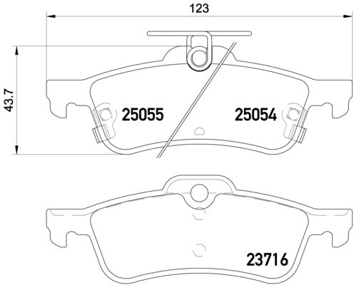 Brembo Brake Pads Rear Honda Civic-Fk/To ( Set Lh&Rh) (P28070)