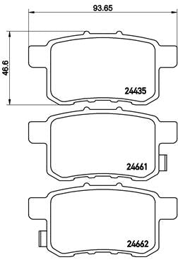 Brembo Brake Pads Rear Honda Accord Viii ( Set Lh&Rh) (P28072)