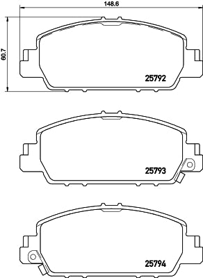 Brembo Brake Pads Front Honda Accord/ Hr- ( Set Lh&Rh) (P28077)