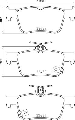 Brembo Brake Pads Rear Honda Civic Fk ( Set Lh&Rh) (P28089)