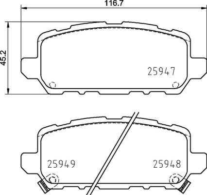 Brembo Brake Pads Rear Honda Hr-V ( Set Lh&Rh) (P28090)