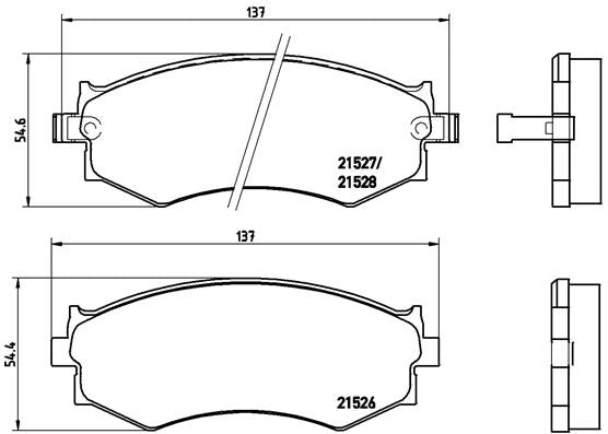 Brembo Brake Pads Front Hyundai Elantra/S ( Set Lh&Rh) (P30002)