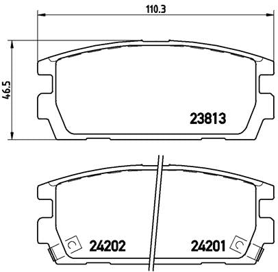 Brembo Brake Pads Rear Hyundai Terracan ( Set Lh&Rh) (P30021)