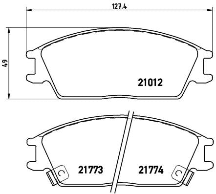 Brembo Brake Pads Front Hyundai Accent ( Set Lh&Rh) (P30024)