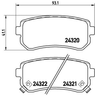 Brembo Brake Pads Rear Kia Rio ( Set Lh&Rh) (P30025)